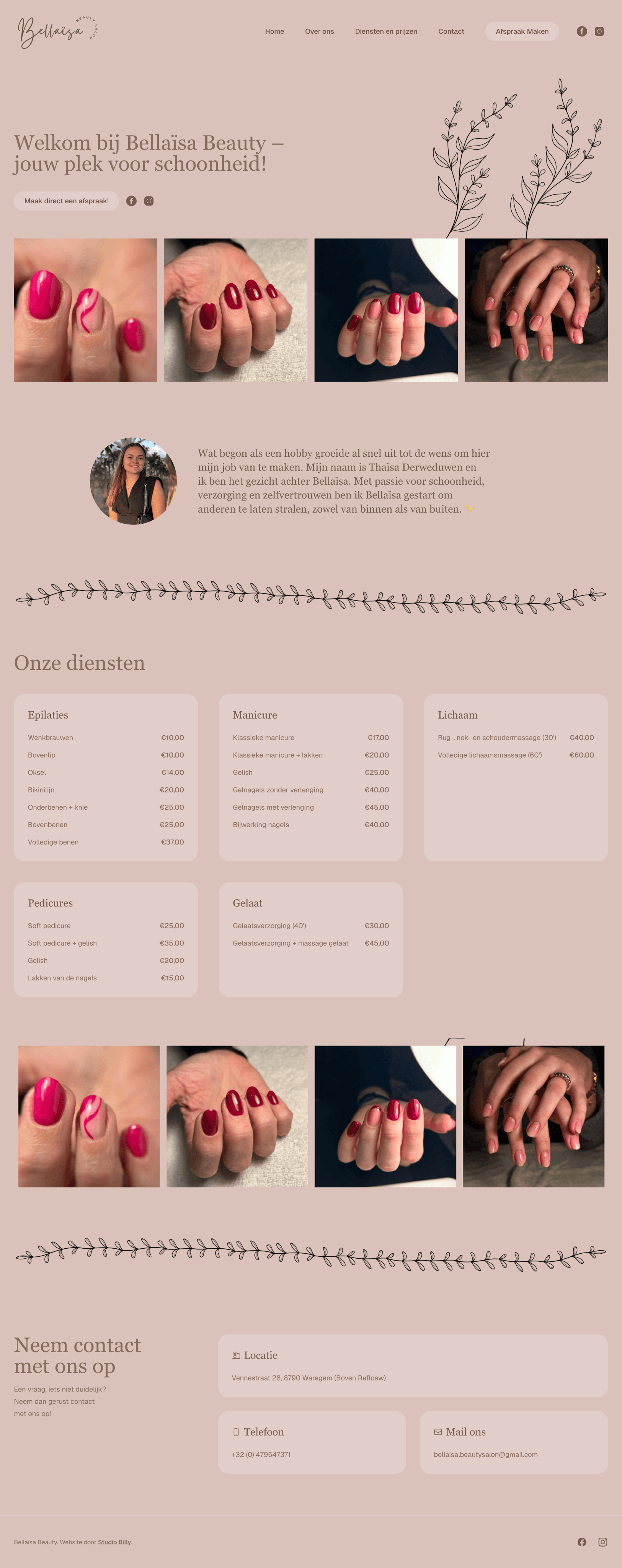 Digitalisering voor Bellaïsa Beauty - op maat gemaakte website