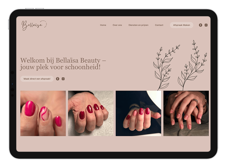 Digitalisering voor Bellaïsa Beauty - op maat gemaakte website