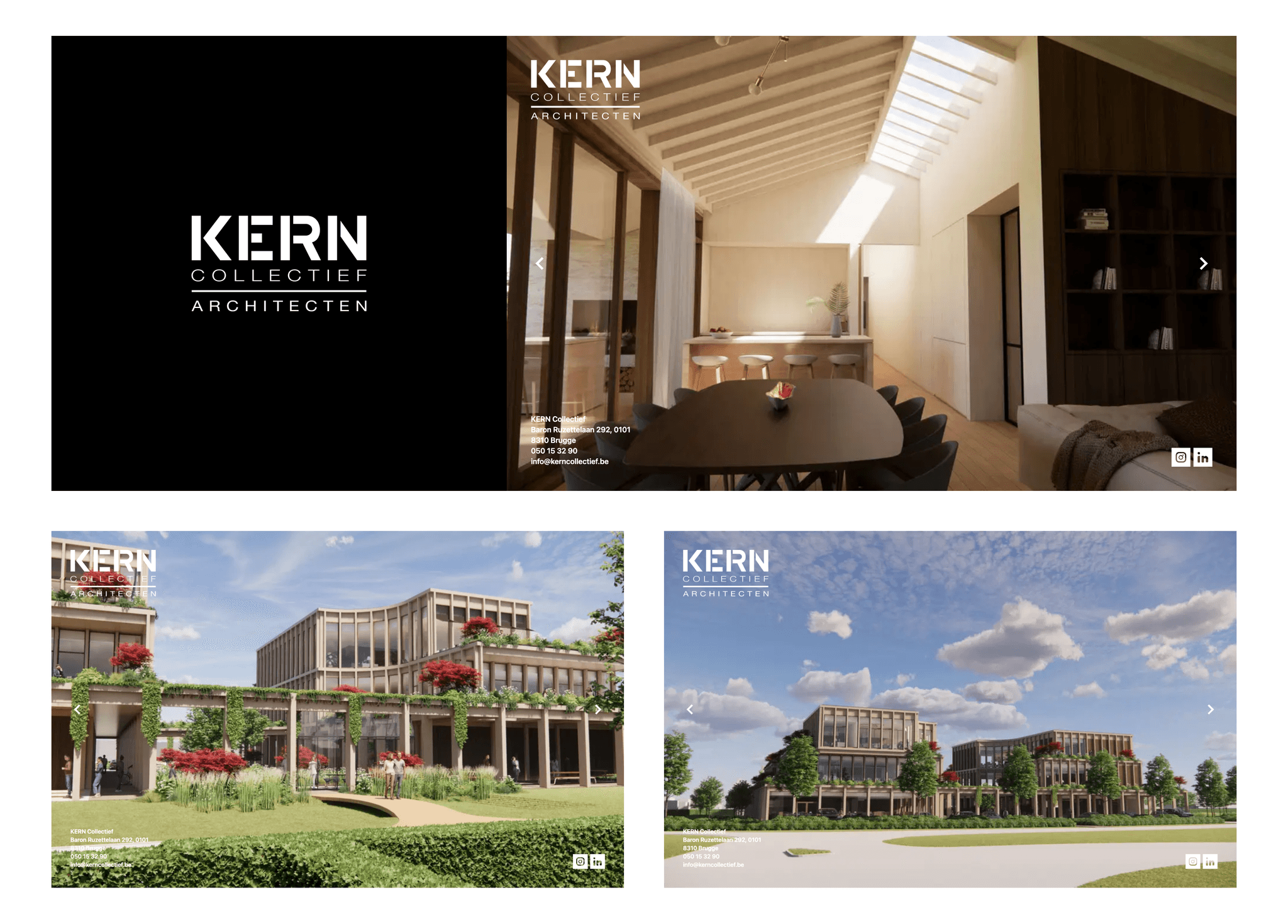 Een nieuwe duidelijke website voor KERN Collectief die zijn projecten tentoon wil stellen op hun website